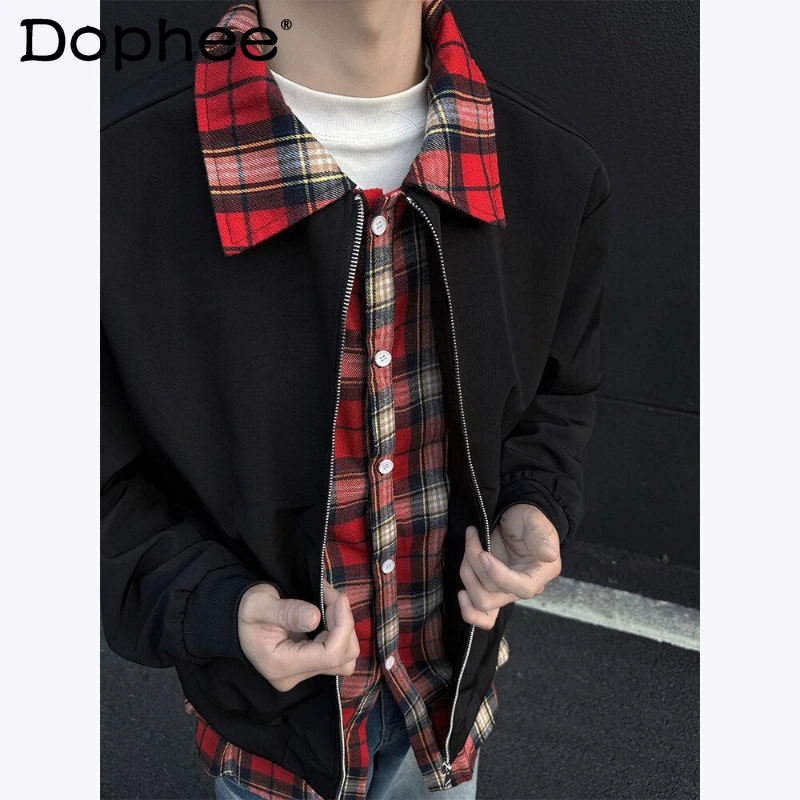 

Мужские и женские куртки-бомберы 2026 года, весенняя новинка, с контрастными вставками, свободного кроя, комфортные, парные, стильные, имитация двухслойности