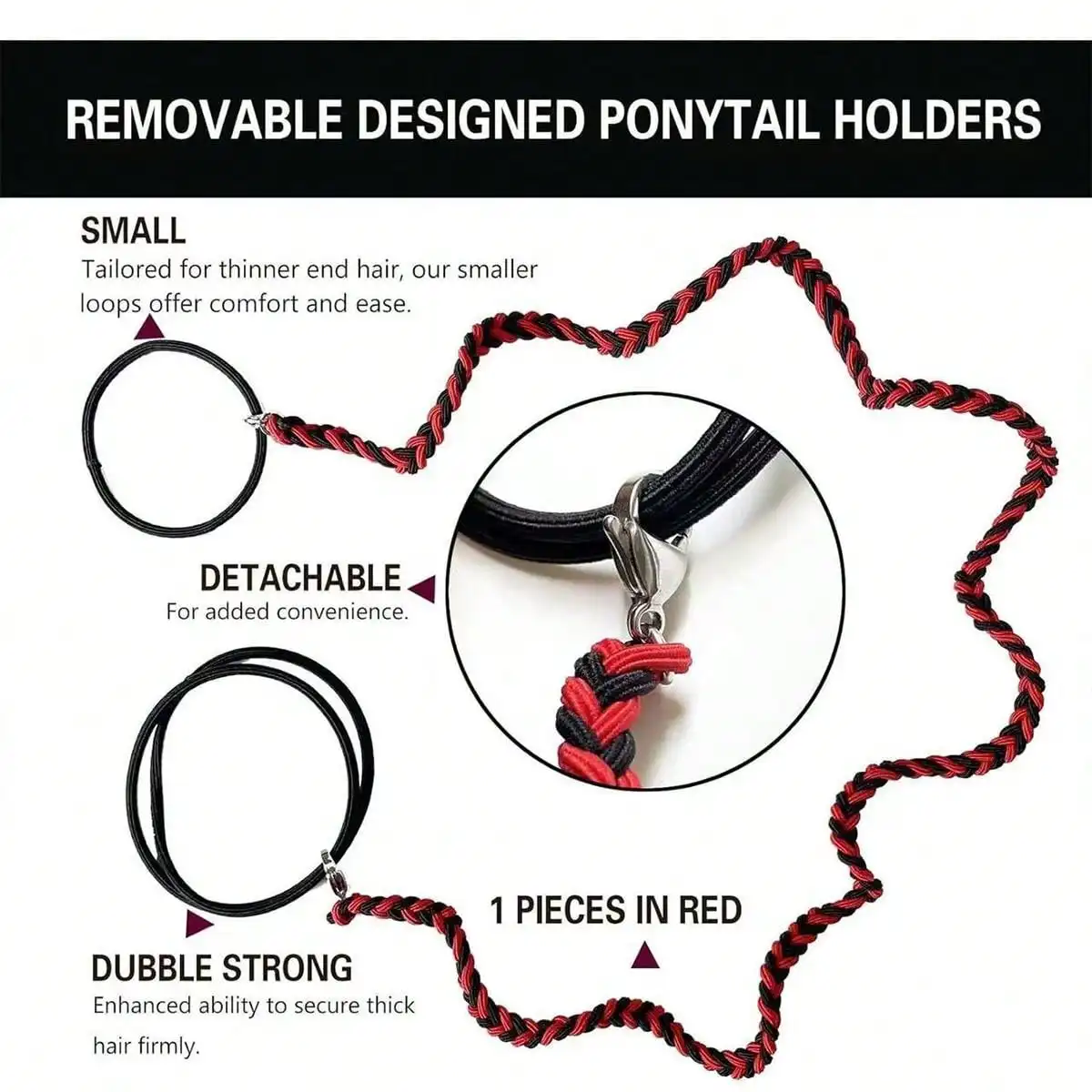 1pc Elastic sports ponytail anchor braid fried dough twisted hair rope sports headband, windproof and suitable for outdoor sport