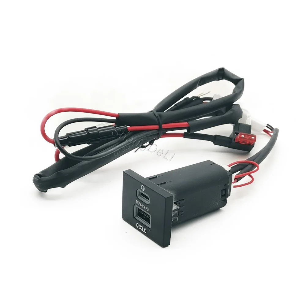 12V/24V Fit for Ford Focus 2 Mk2 2009-2011 Car Dual Outlet Charger Adapter QC3.0 Type C PD USB Charging Socket Replacement - view 5