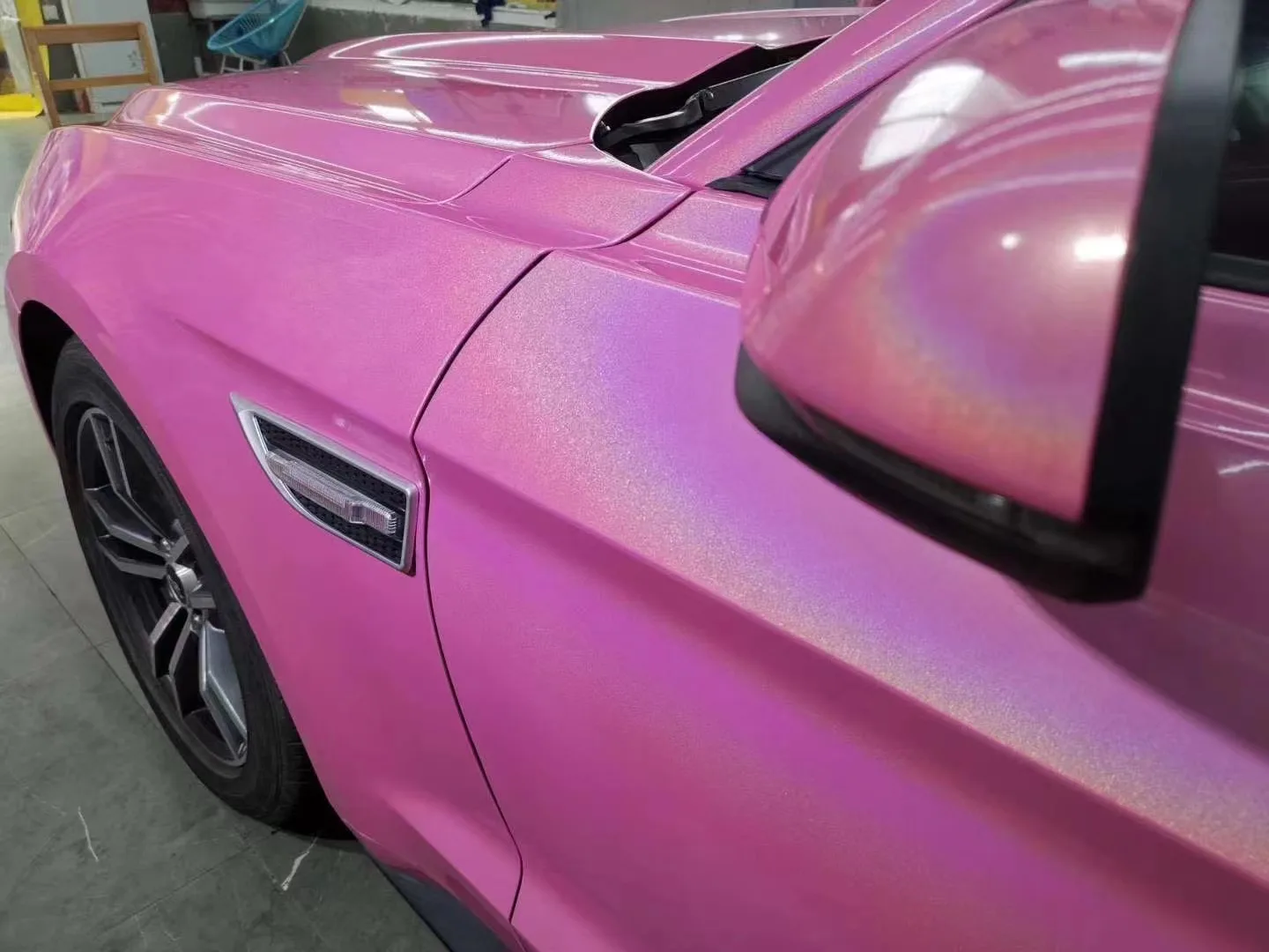 Seven-Color Rainbow Reflective PET Car Window Protective Shield Pink Paint Protection Film PVC Body Position Color-Changing