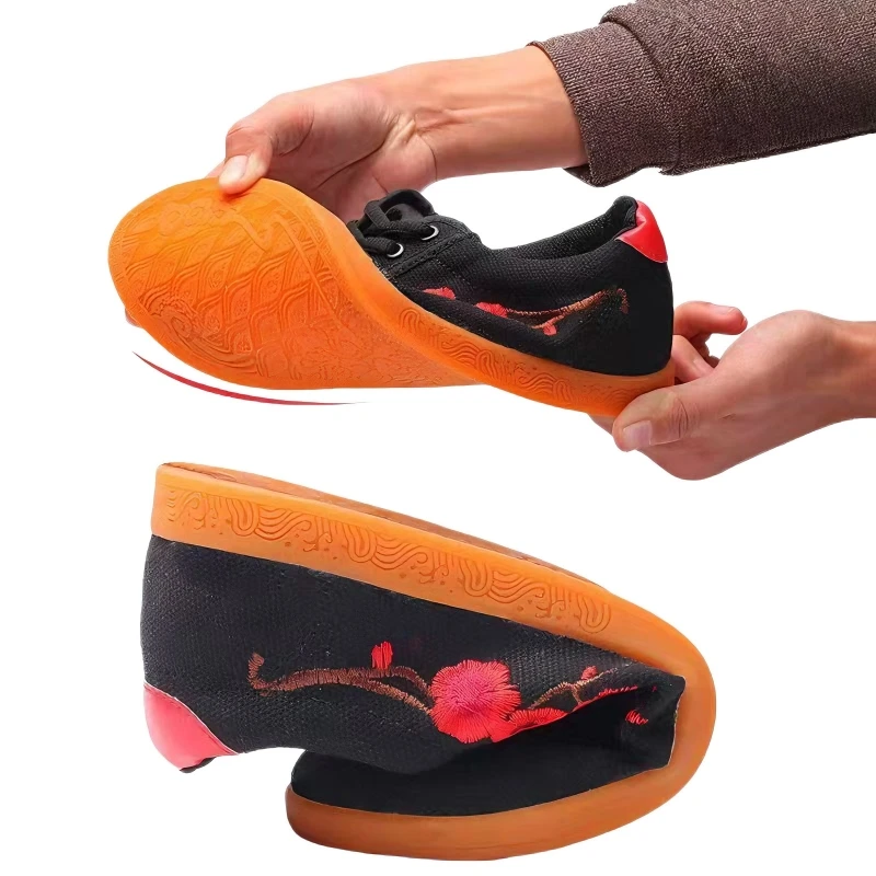 USHINE Canvas Tai Chi Tendon Boots Good Quality Martial Arts Shoes Soft Bottom Practice Kung Fu Shoes Wingchun Shoes Kung Fu