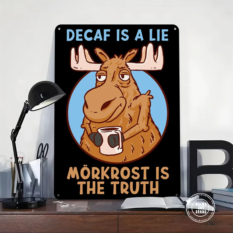 M??rkrost Moose 3D Texture Metal Poster Customized Wall Art Tin Sign Gift for Mancave Luxury Decoration Home Decor Accessories