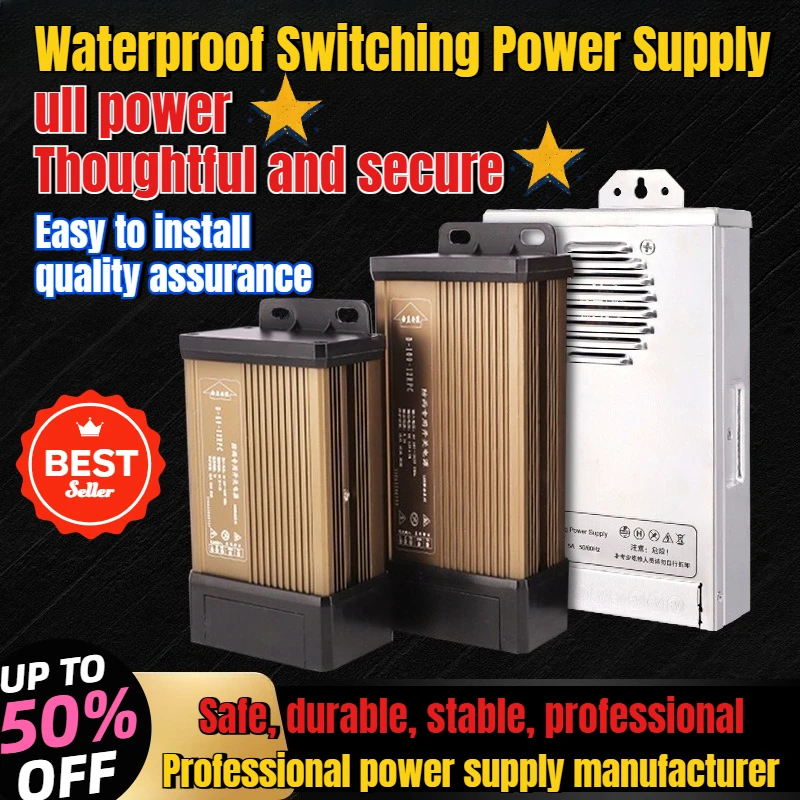 

Rainproof Switching Power Supply, 12V 24V 400W DC Regulated Power Supply, 220V Lighting Transformer