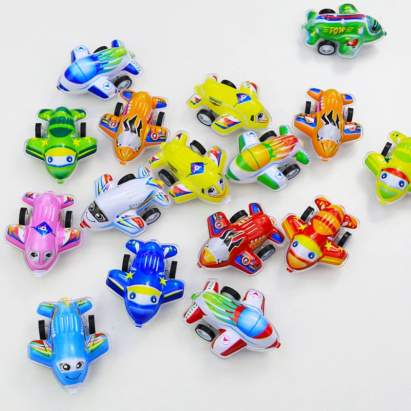 2Pcs Random Cartoon Mini Pull Back Plane Toy Creative Kids Birthday Party Favor Classic Toys Cars Series Inertial Power Vehicle