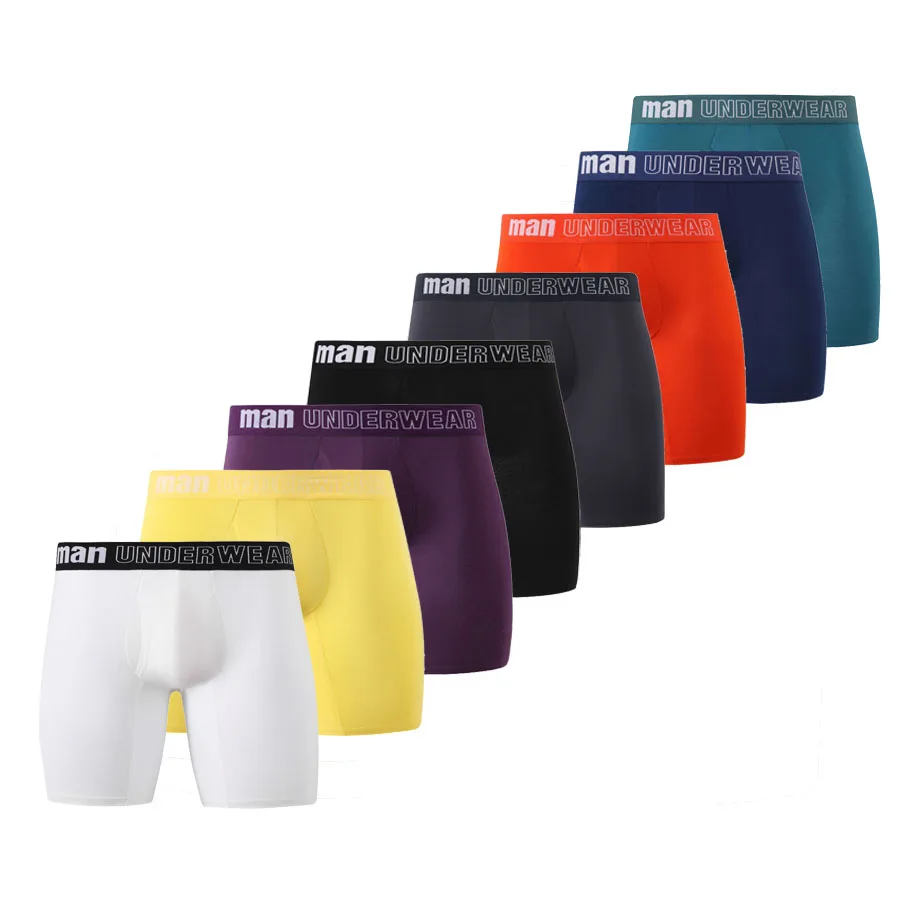 

4 Pack Men's Underwear Boxers Bamboo Fiber Underpants Opening Crotch Long Leg Panties Plus Size Boxer Shorts calzoncillos hombre