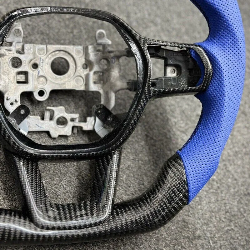 Echtes Carbonfaser-Lenkrad mit blauem Leder für Honda Civic 11. Generation 2022-2025 – Detail 6