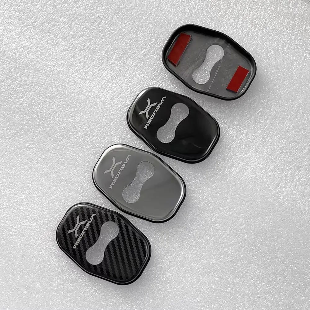 Accessories For 2023 2024 Jeep Avenger Interior Door Buckle Cover Trim Stickers Auto Parts Carbon Fiber Black