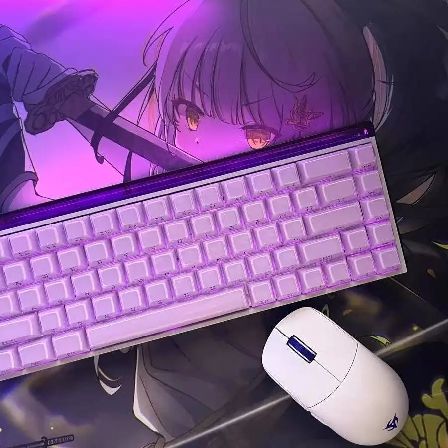 Purple jelly crystal side engraved OEM height mechanical keycap 113 keys