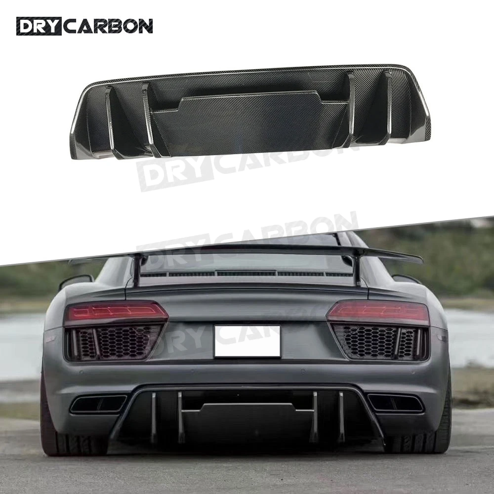 

Задний бампер из сухого углеродного волокна, диффузор для Audi R8 V8 V10 2017-2020, защита заднего бампера автомобиля, спойлер, Стайлинг автомобиля, комплекты кузова из FRP