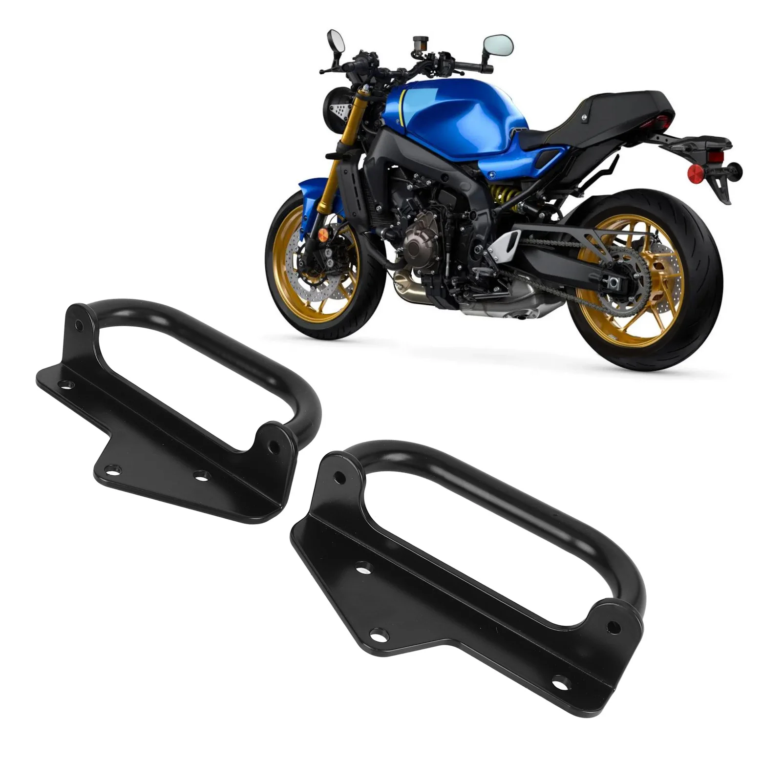 Motorcycle Rear Seat Armrest Left Right Iron Structure Rear Passenger Armrest 1 Pair Anodized  for XSR 900 2022 To 2023