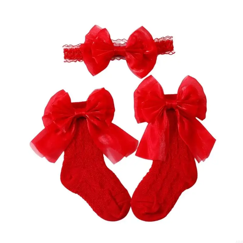 Entzückende Kombination aus Stirnband und Socken mit Schleife für Babys, dehnbar, bequemes Design, Kopfbedeckung, Socken, für – Detail 7