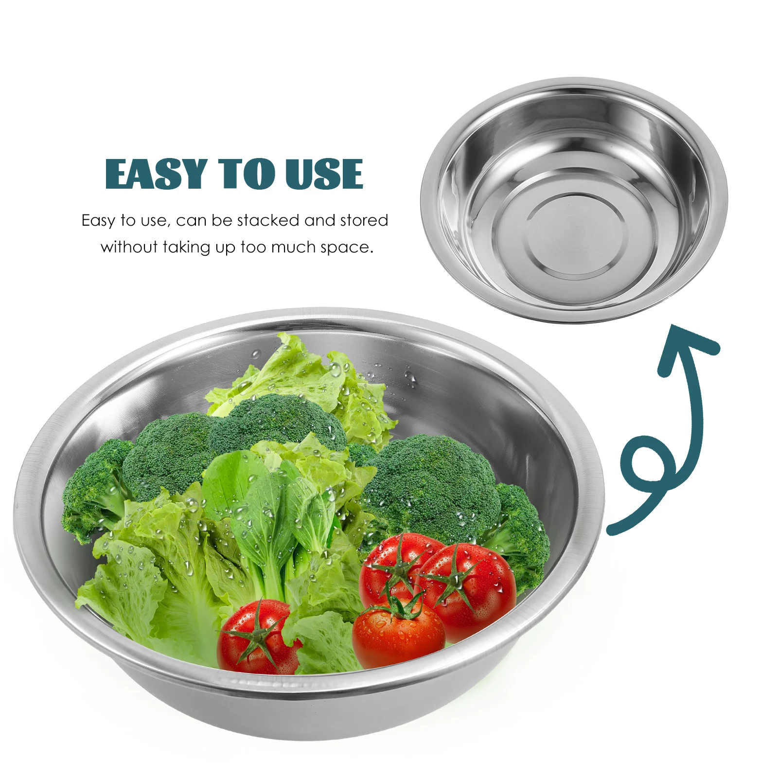 Stainless Steel 304 Soup Bowl Home Tableware Kitchen Sink Durable Reusable Soup Bowl Easy Clean Stackable Storage