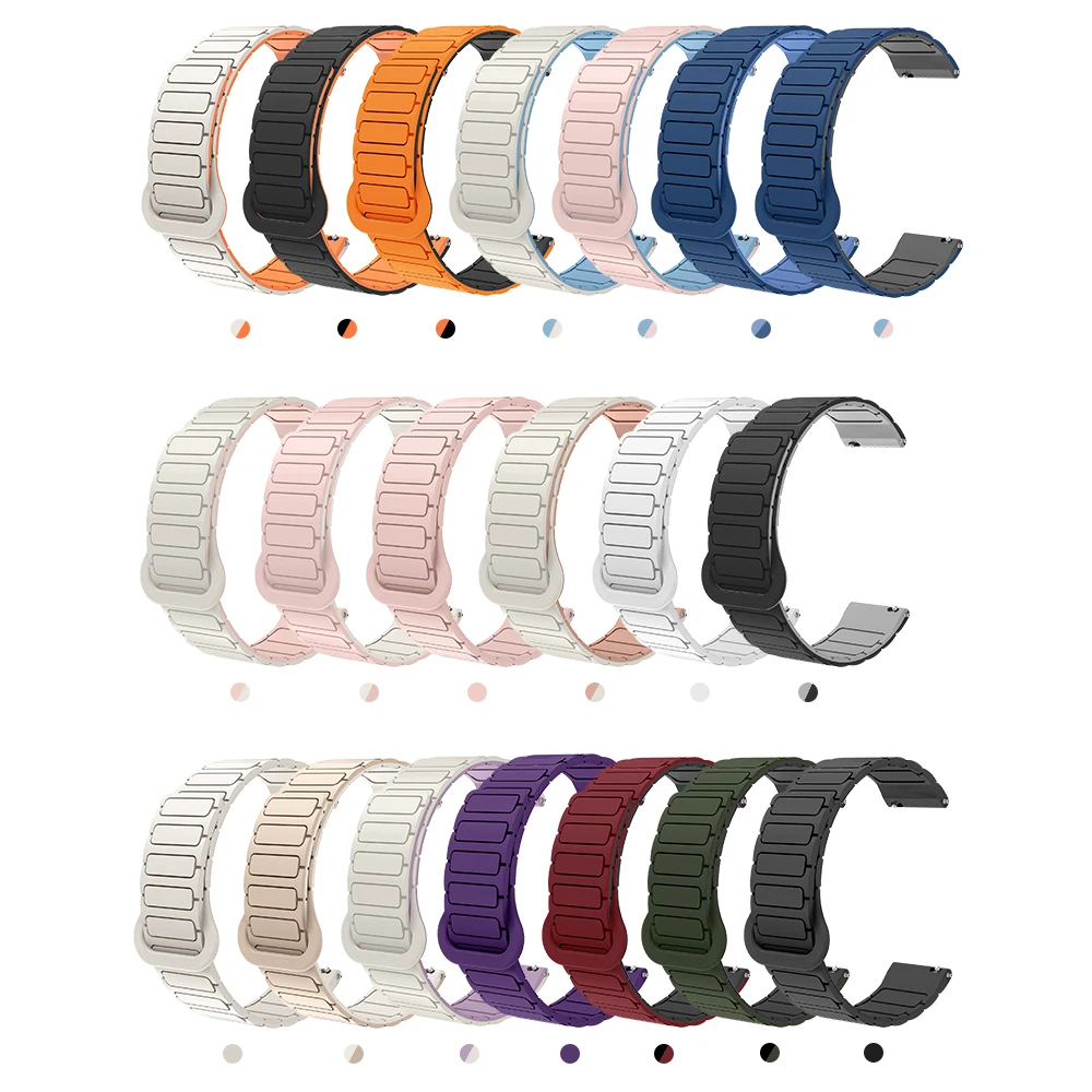 22mm banda magnética para fitbit versa 1 2 3 estilo armadura liberação rápida leve silicone esporte pulseira de relógio inteligente para homem mulher