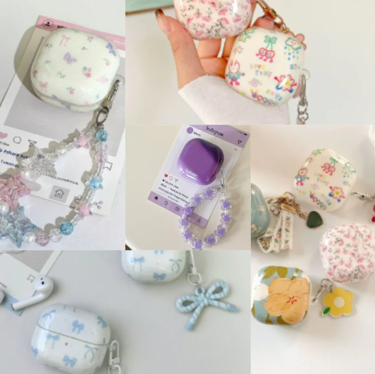 for Samsung Galaxy Buds4Pro/buds4 headphone case floral for Galaxy Buds3Pro/buds3 for Freebuds 6 for FreeClip for AirPods Pro2