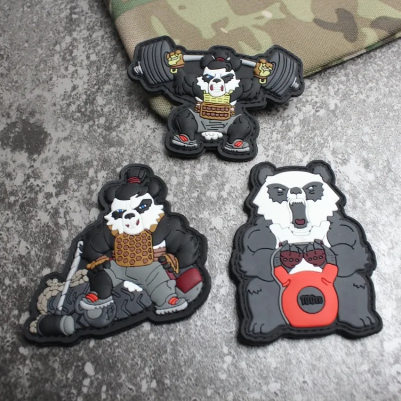 Parche PVC 3D panda adhesivo para mochila táctica y deporte - imagen 4