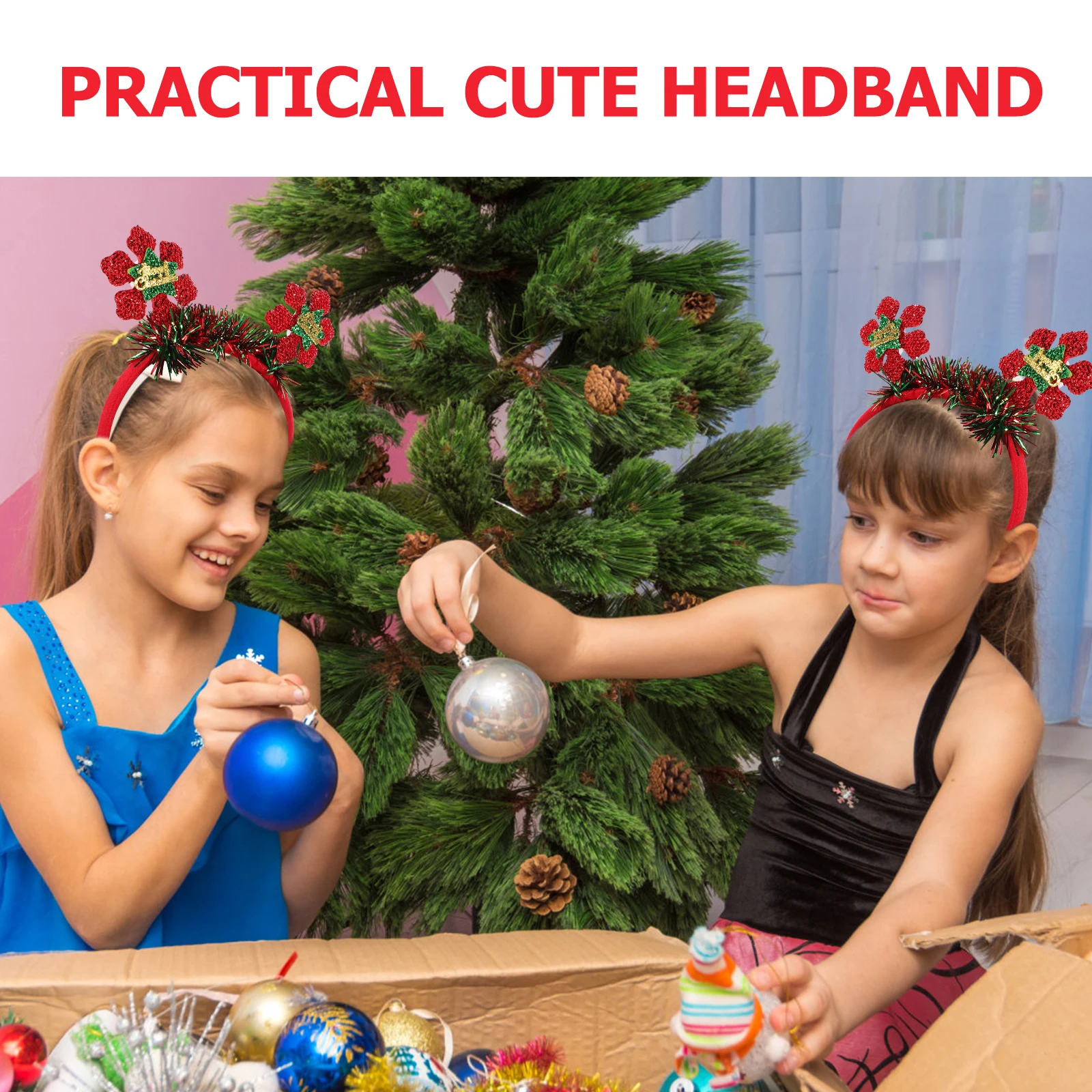 

4 Pcs Snowflake Headband Cute Hair Clips for Girls Accsesories Ropes Ties Christmas Headwear Hoop Headdress Colets