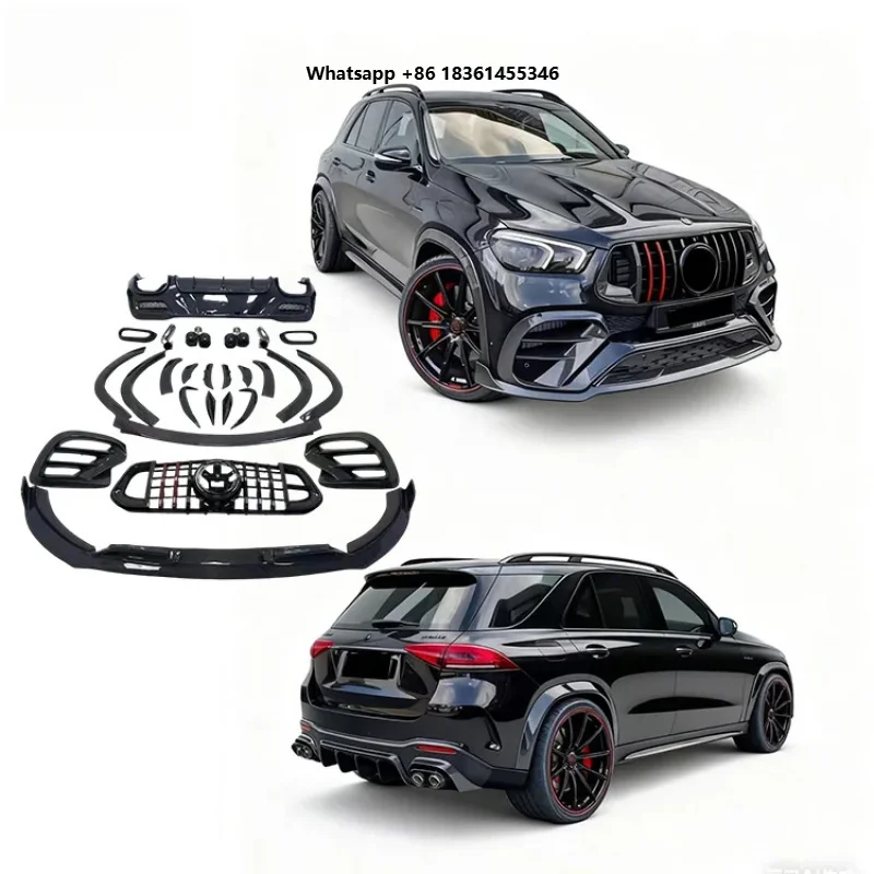 For  GLE Coupe GLE350 GLE450 GLE53 GLE63 Rocket 900 Gle 63 Bumper Exhaust Cut-Outs B Style Carbon Fiber Body Kit