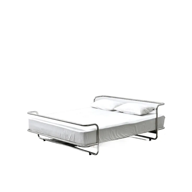 

Stainless steel bed bag house light luxury metal medieval wabi-sabi suspended small apartment household industrial style steel