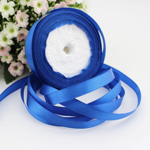 (25 yards/roll) Blue Single Face Satin Ribbon Wholesale Gift Wrapping Christmas ribbons