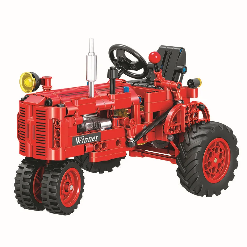 302 pcs The Classical Old Tractor 1:12 and 248 pcs walking tractor 1:10  building block 7070 For Children Toy Bricks for Kids