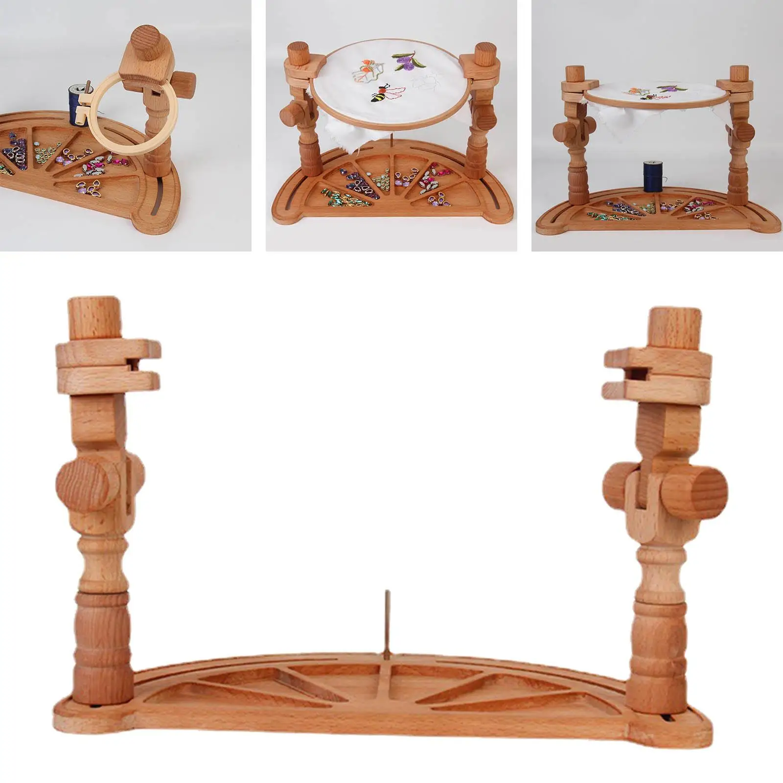 

Embroidery Hoop Stand Assembly Kit with Storage Tray 360 for Cross Stitch