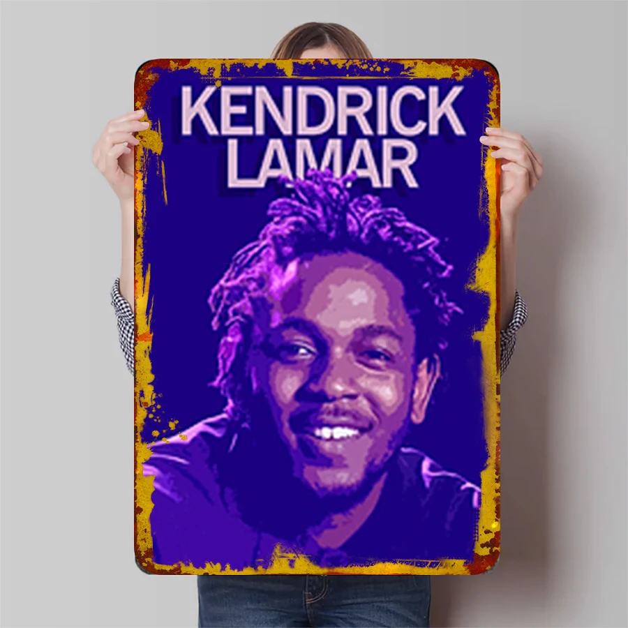 Kendrick Lamar Custom Metal Wall Art Music Rapper Portrait Decor for Home Office Living Room Gift for Fans