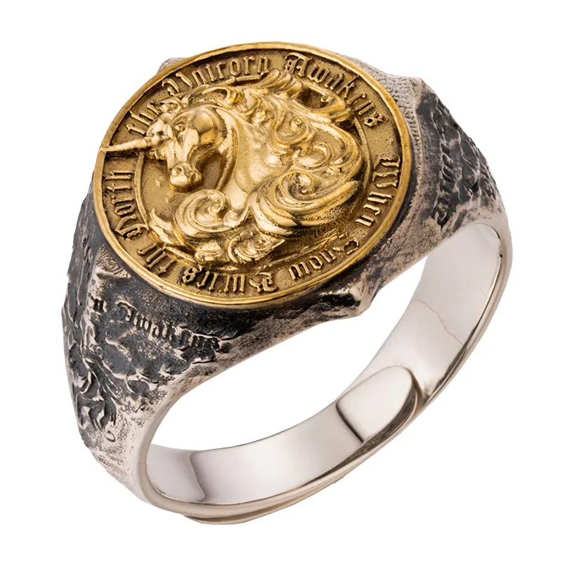 

Серебряное кольцо «Пробуждение Единорога» с символом Священного Рога Севера, модное ювелирное украшение на указательный палец