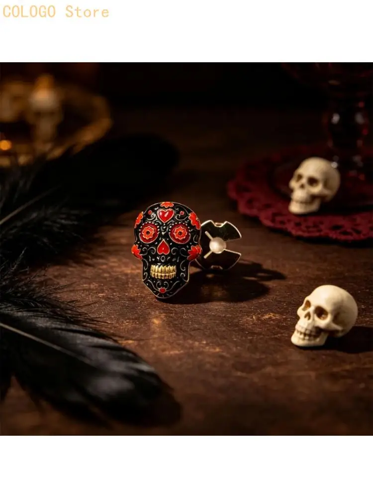 Skull Button Piece for Shirt Styling and Themed Sewing Work Use D0LD