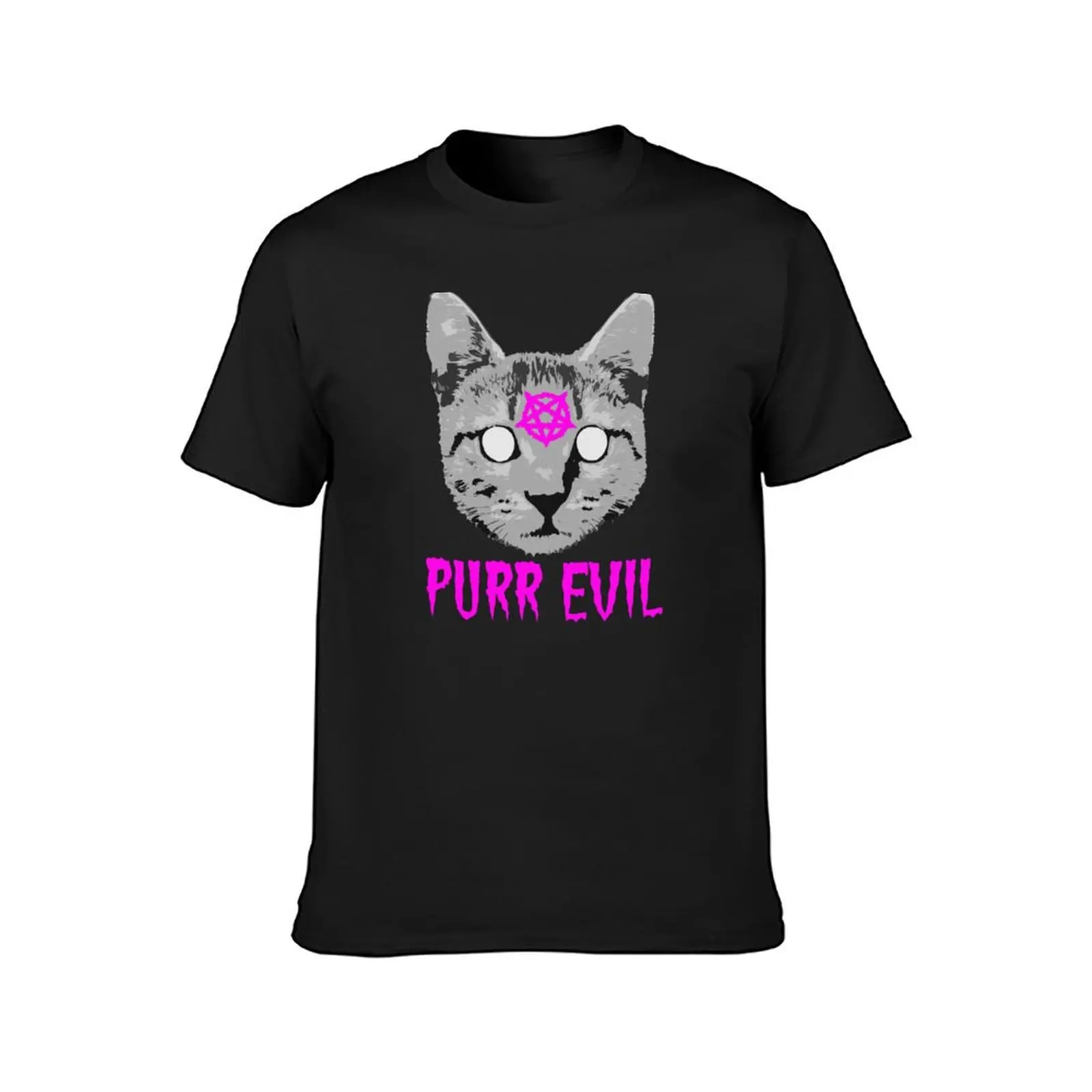 Purr Evil T-Shirt boys animal print cute clothes summer tops korean fashion mens t shirts casual stylish