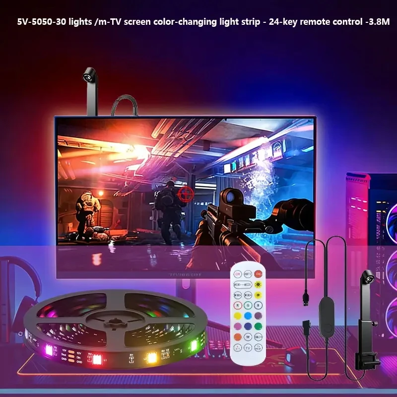 Camera Synchronized RGBIC TV LED Strip Smart Color Segmented Light for TV Backlight Home Party Entertainment Decor