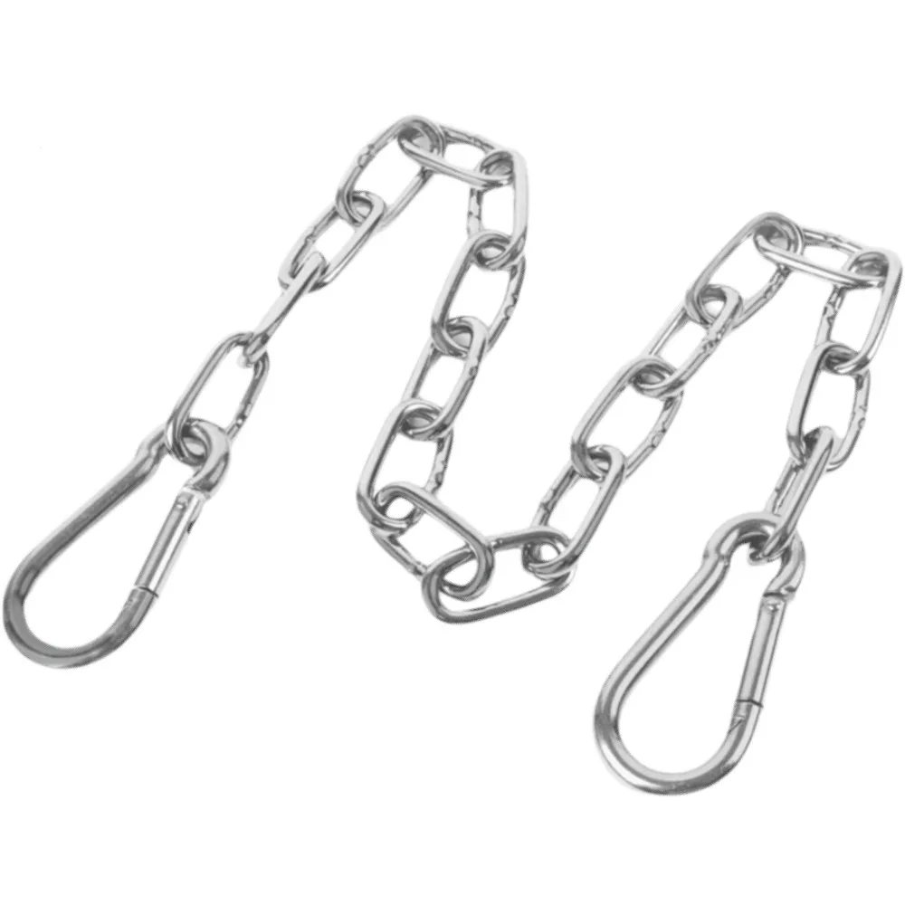 

30 Inch Boxing Punching Bag Chain Stainless Steel Silver Sandbag Chain with 2 Carabiners Heavy Duty Hammock Link Hammock Chair