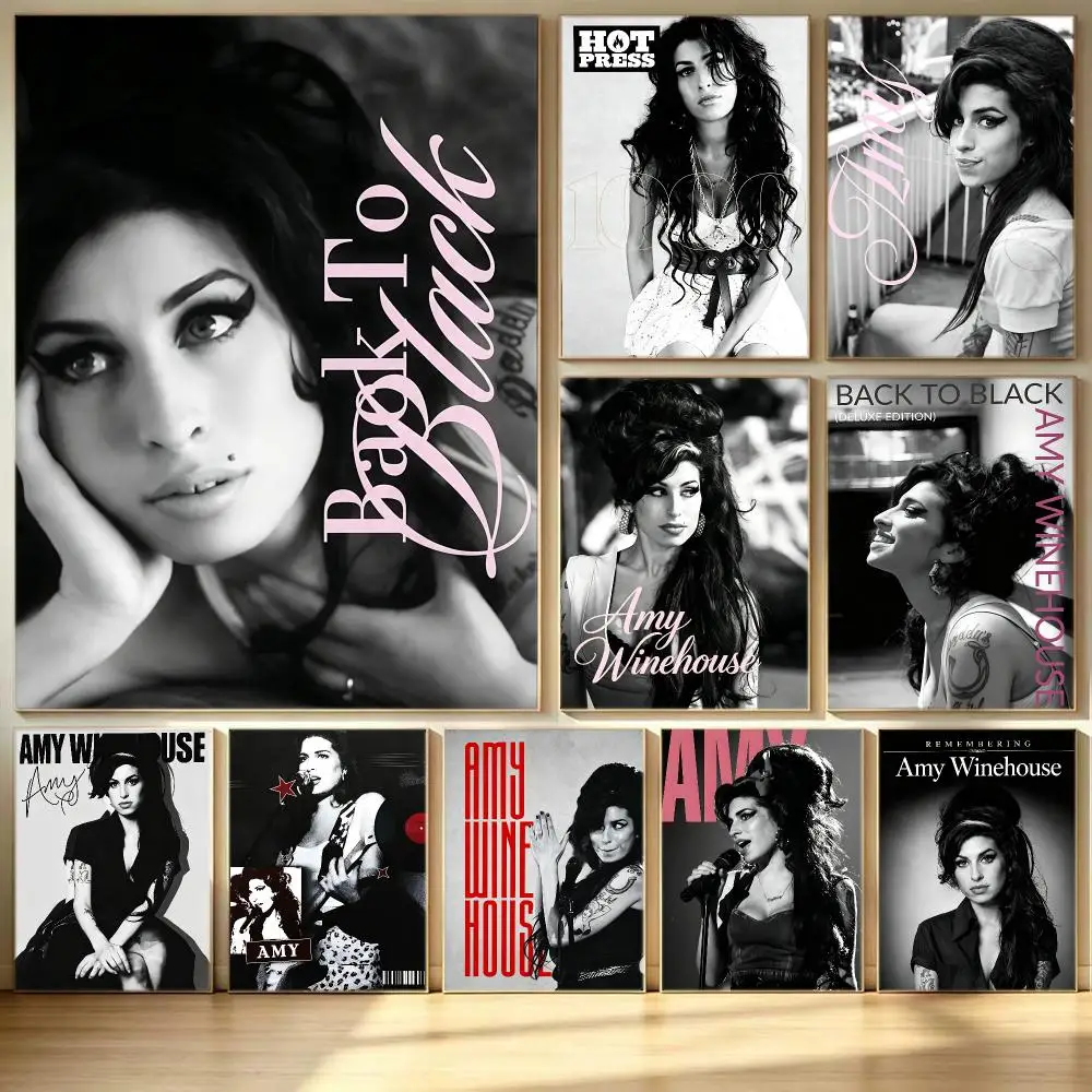 music Amy Winehouse Poster Poster HD  Printing Soothing and Cream Style Home Decor for the Living Room cafes Gift Giving