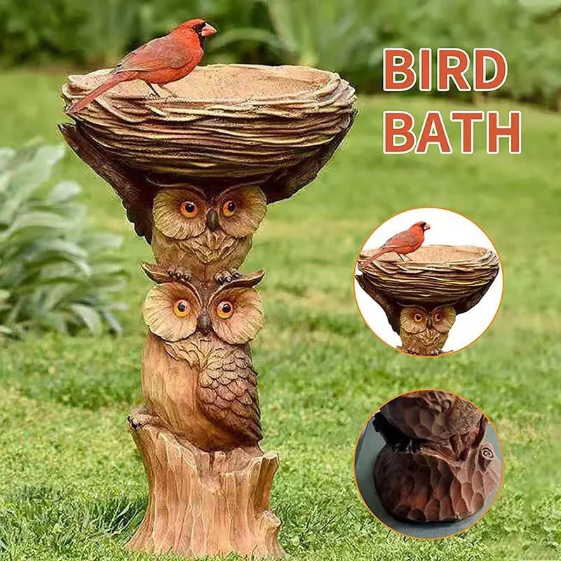 

Garden Decoration, Owl Bird Feeder, Resin Ornaments, Handicrafts, Bird Drinking Decorations