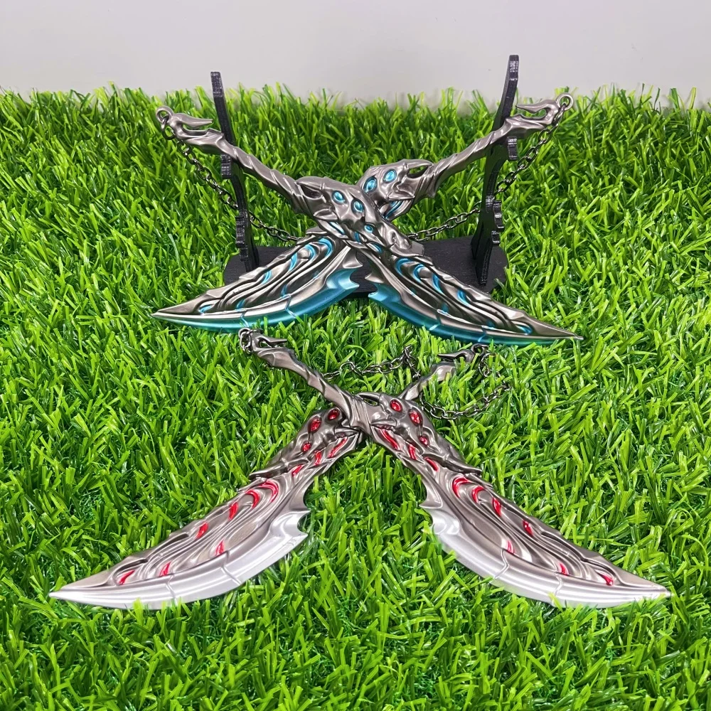 6.3inch 2pcs Valorant Katana Anime Cosplay Prop Sword Real Size Japanese Katana Metal Steel Ninja Knife Blade Samurai Sabre Toy