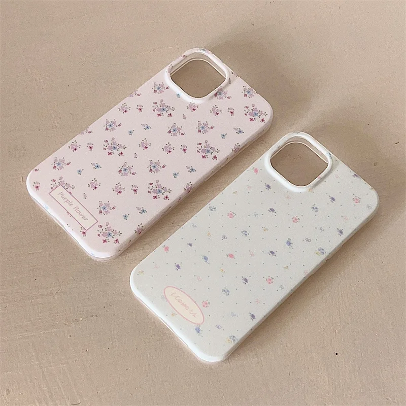 Korean Cute Flower Phone Case For iPhone 15 Pro 14 13 12 Pro Max 14pro Cover Fashion Silicone Shockproof Cases For Women Funda