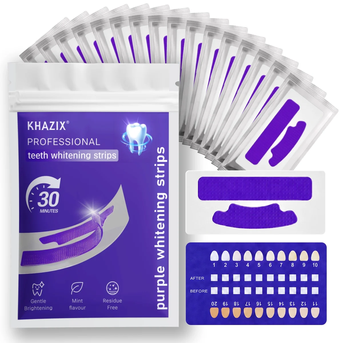 7PCS Teeth Whitening Strips for Whiter-Looking Smile, Flexible Tooth Strips Easy to Apply for Daily Cosmetic Care