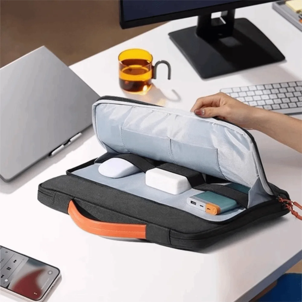 

Ultra Thin Laptop Handbag with Handle Shockproof Laptop Sleeve Case High-capacity Waterproof Tablet Carry Case Business Use