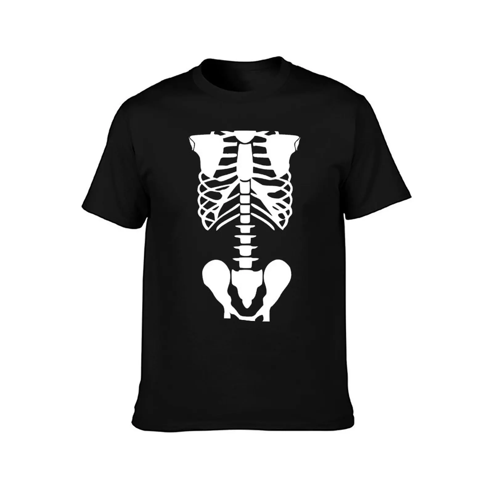 Skeleton Torso White T-Shirt No Iron Casual Short Sleeve Top T-Shirt