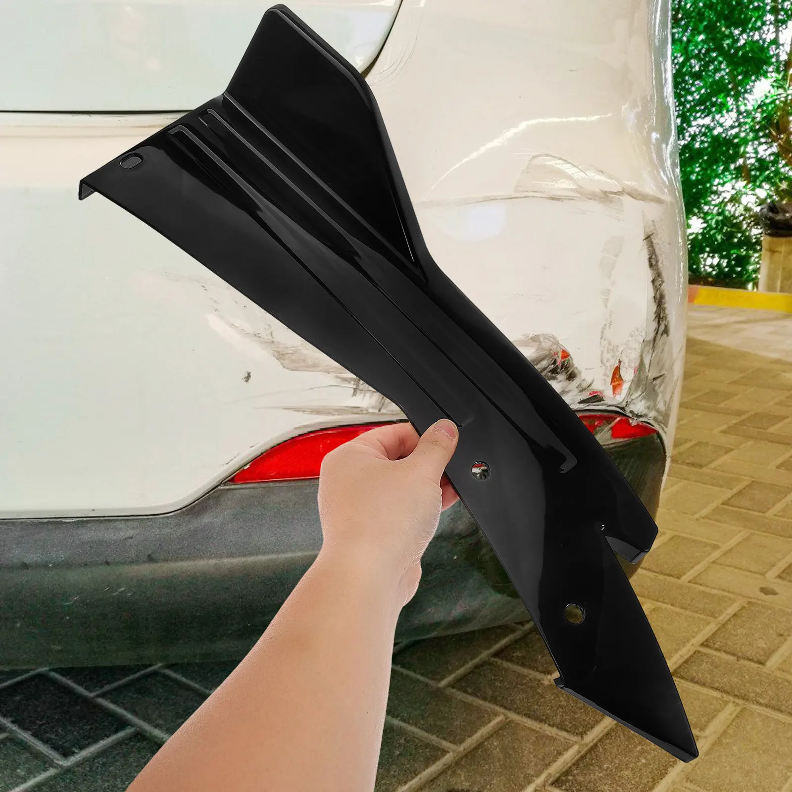 

Пара универсальных задних диффузоров-спойлеров из ABS-пластика для бампера, автомобильные аксессуары для тюнинга, сплиттеры для заднего бампера