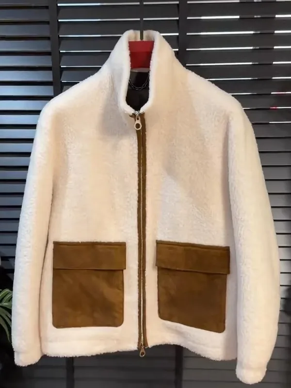 

Мужская новая шерстяная куртка на осень-зиму с воротником-стойкой и откидным воротником, 100% шерсть, модная, универсальная, с эффектом высокого класса, Haome