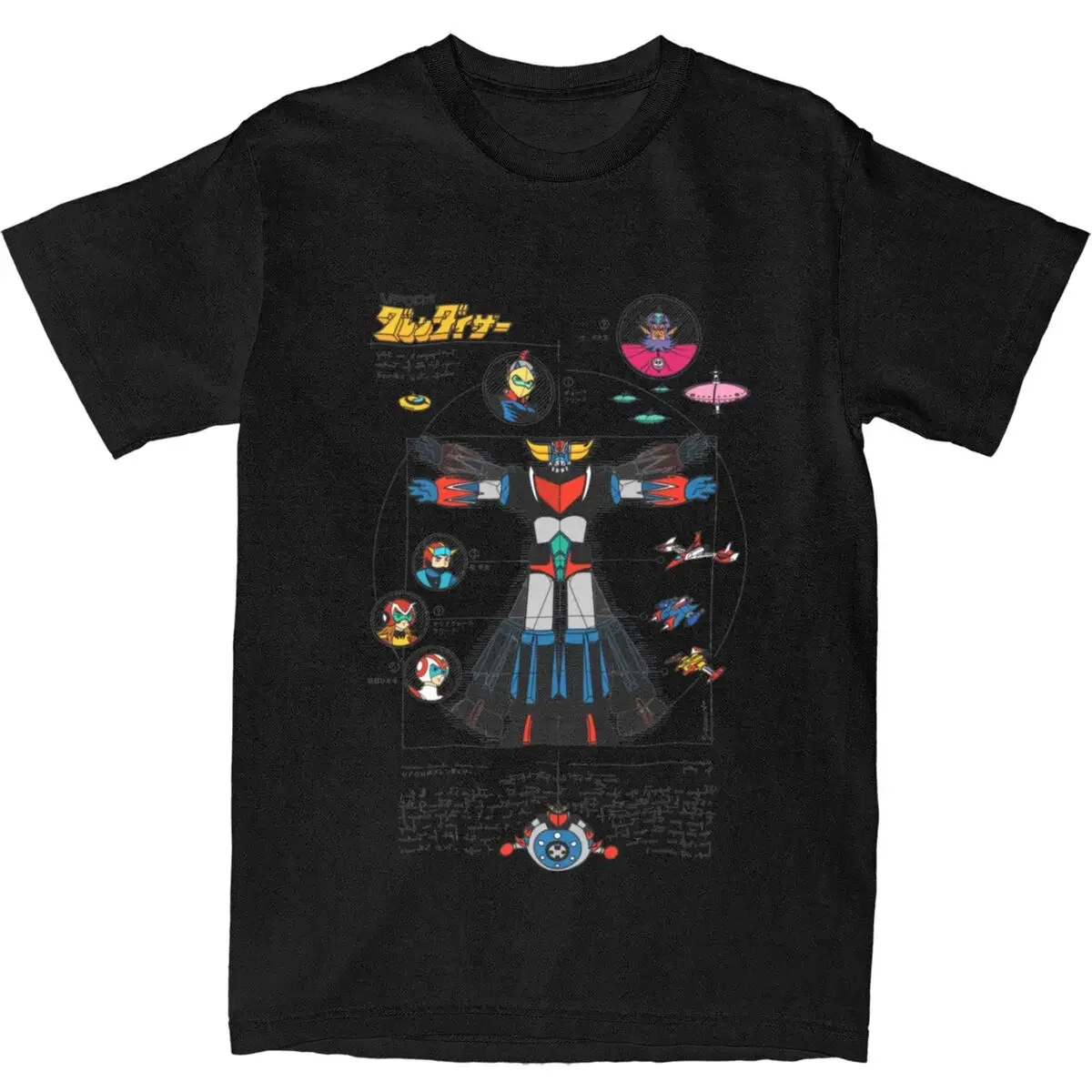 heavyweight Informal Novelty UFO Robot Grendizer Goldorak T Shirt Men 100% Cotton Goldrake Japan Robots Tee Shirt Adult Clothing