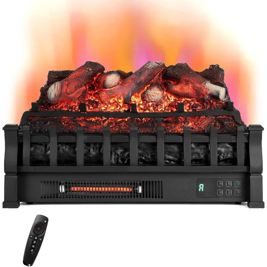 

23 электрических камина, бревенчатый обогреватель с дистанционным управлением, 8-часовой таймер, регулируемые цвета пламени, инфракрасный кварц, реалистичный лимон Wo