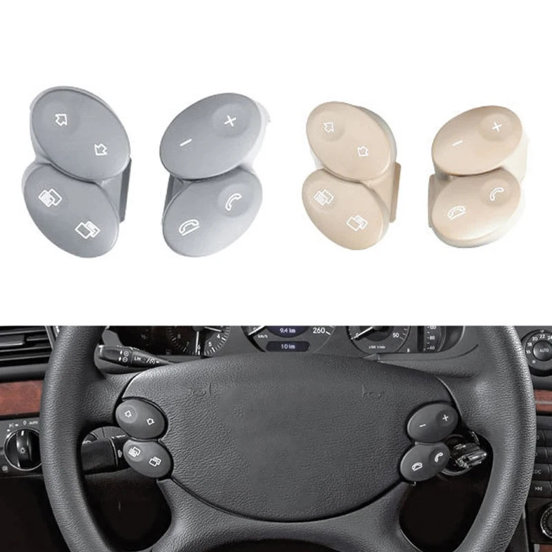 

For Mercedes-Benz E CLS G SL CLK W211 W219 W209 W463 W230 Car Steering Wheel Switch Control Button Trim Cover 1 Pair 2006-2008