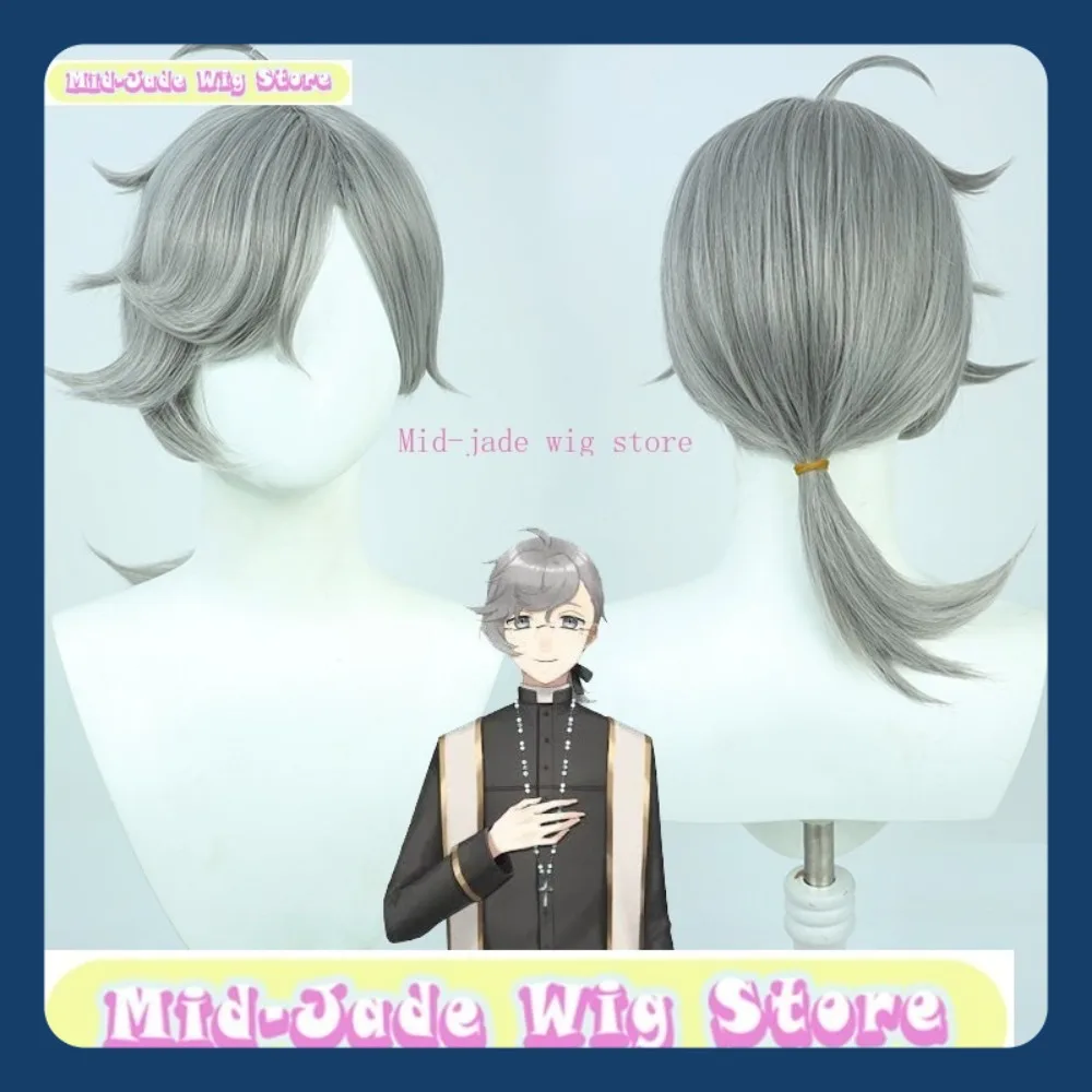 Mid-Jade Pruik Winkel Nijisanji Kanae Priest Ver. Cosplay Pruik Anime Spel Rollenspel Halloween Party Kostuum Rekwisieten Synthetisch haar