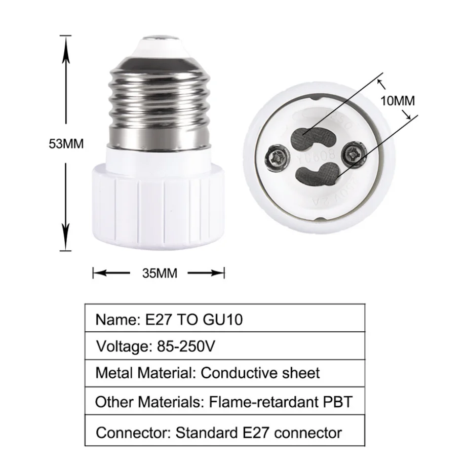 LED電球ソケット,植物ライトカップ,gu10標準アダプター,耐火材料,e27インターフェース用