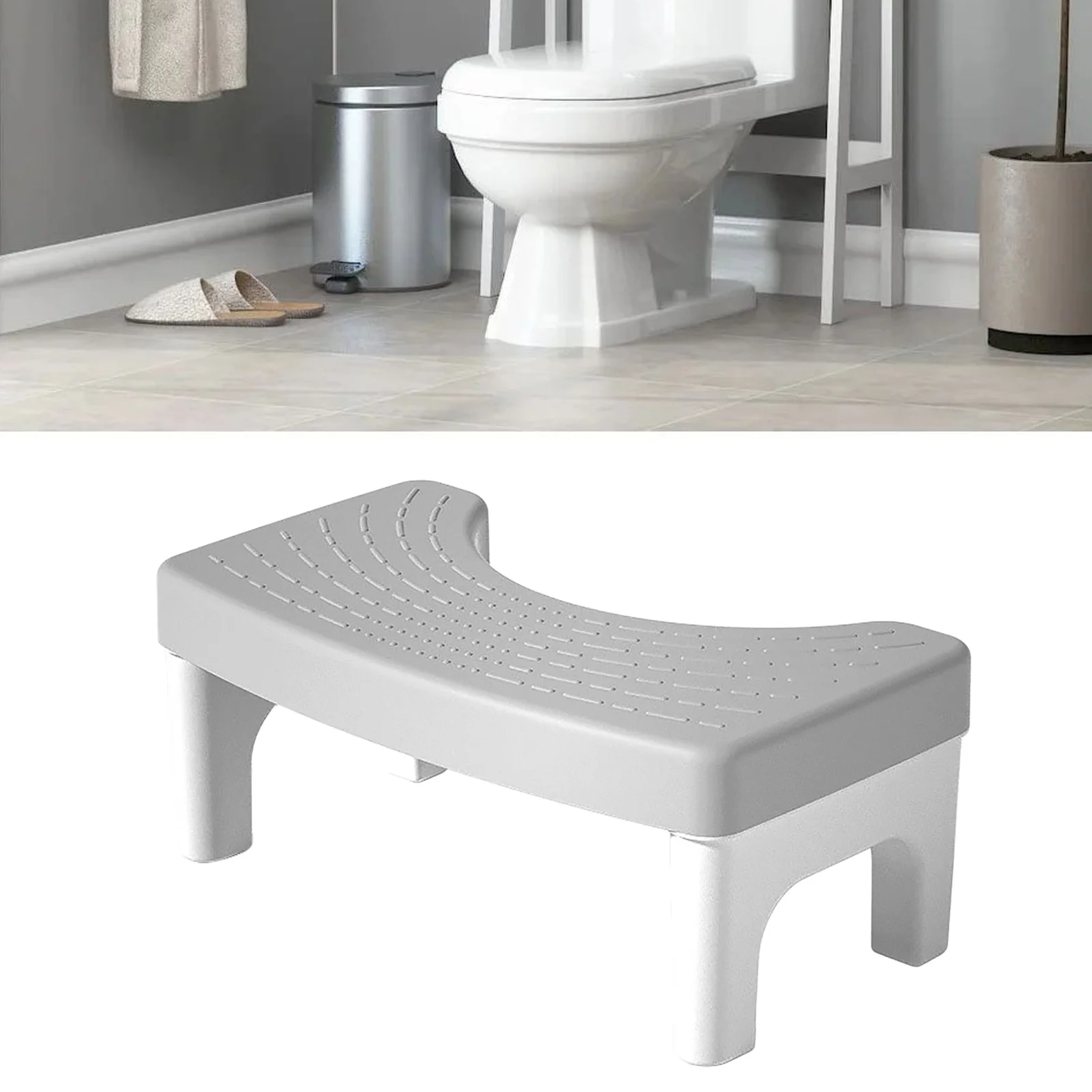 Toilet Stool Poop Stool for Squatting Posture Bathroom Thick Portable Potty Stool Anti Slip for Kids Adult