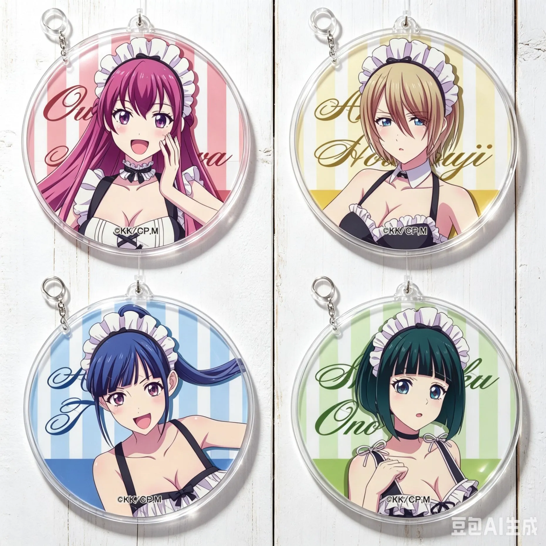 Llavero de acrílico con figura de dibujos animados de Anime The Café Terrace and Its Goddesses, colgante para mochila, regalo de joyería de cosplay