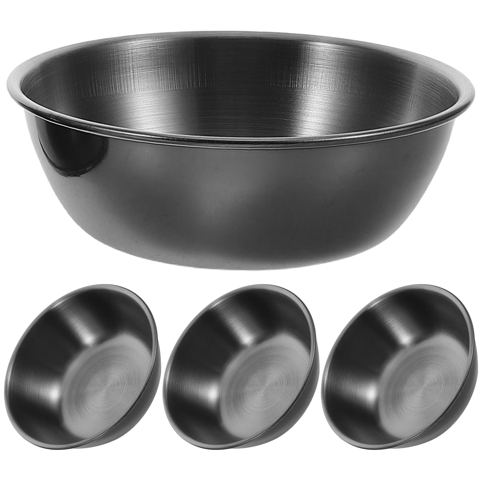 

4 Pcs Stainless Steel Saucer Mini Appetizer Plates Dipping Dish Individual Snack Condiment Bowls Soy