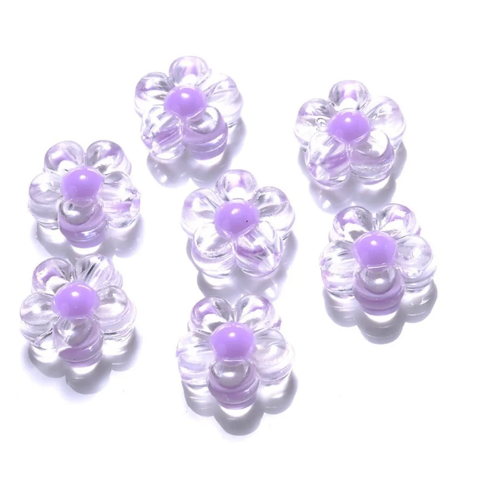 50pcs DIY 12mm Sunflowers Beads Clear Acrylic Necklace Acrylic Sunflowers Handmade Making Bracelet Jewelry Accessories