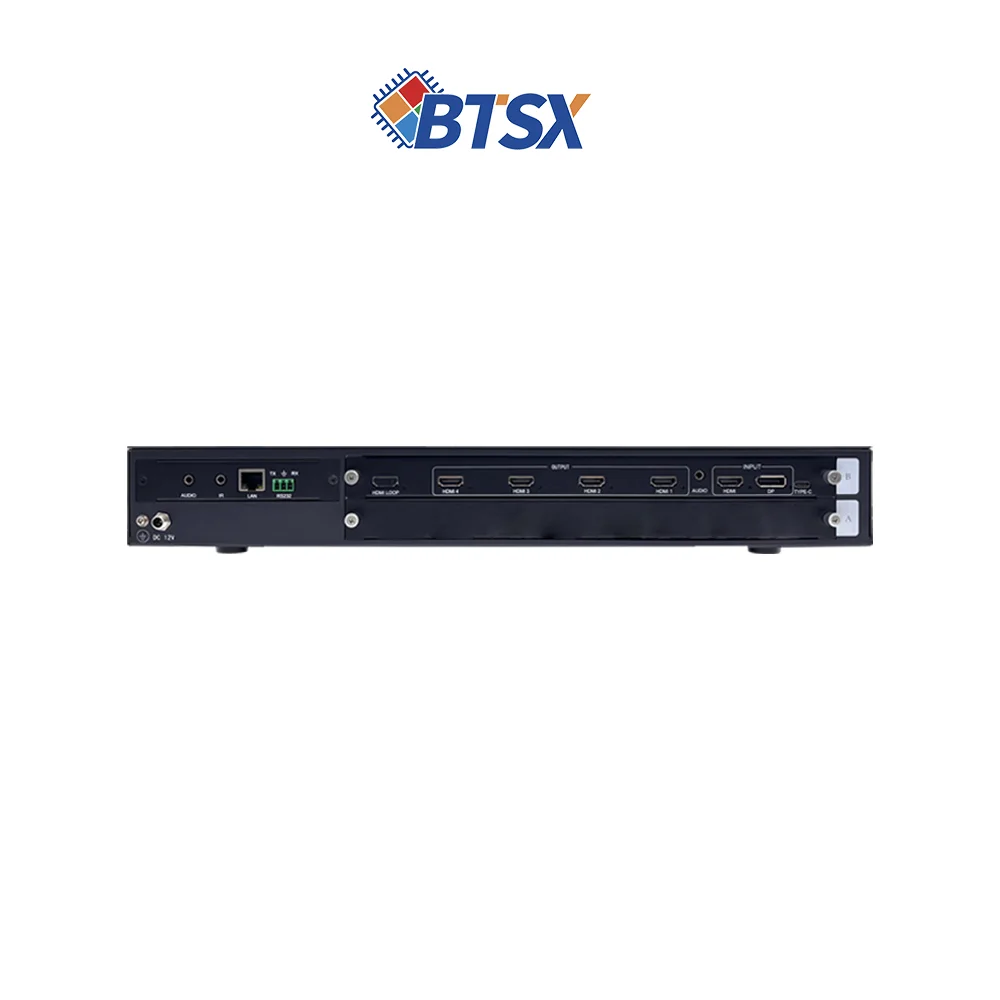 4K60 Input 4*2K Output Pure Hardware Metal 1*2 1*3 1*4 2*2 Multi-Channel Fusion Processor 4*1 3*1 2*1 2*4 3*4 Video Wall Display
